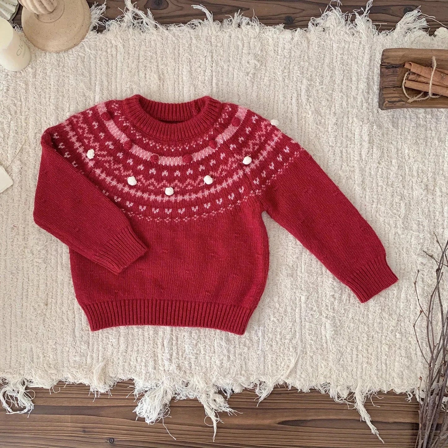 長袖セットアップ color 3 / 9M (73) ベビーキッズトップス/ブルマ ニット刺繍セーター/カーディガン/スカートブルマパンツ【mh0007911】