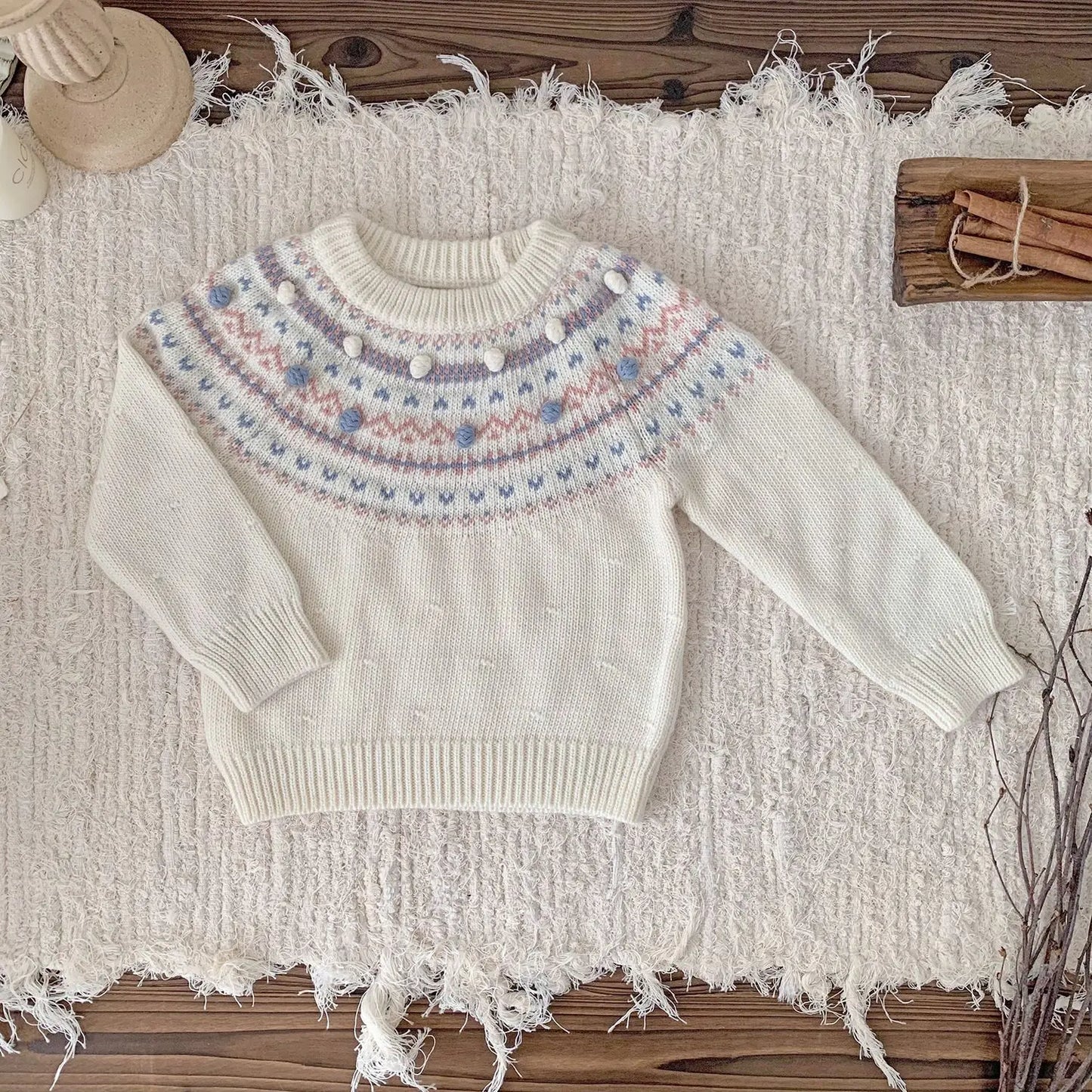 長袖セットアップ color 5 / 9M (73) ベビーキッズトップス/ブルマ ニット刺繍セーター/カーディガン/スカートブルマパンツ【mh0007911】