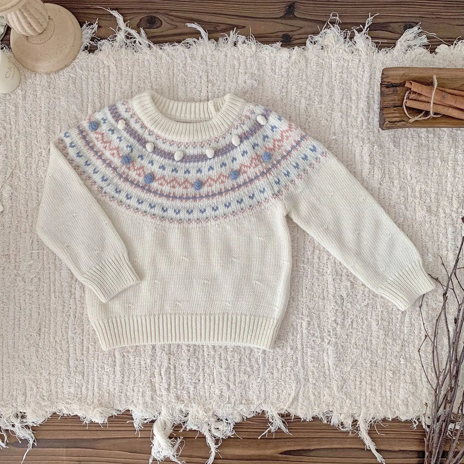 長袖セットアップ color 5 / 9M (73) ベビーキッズトップス/ブルマ ニット刺繍セーター/カーディガン/スカートブルマパンツ【mh0007911】