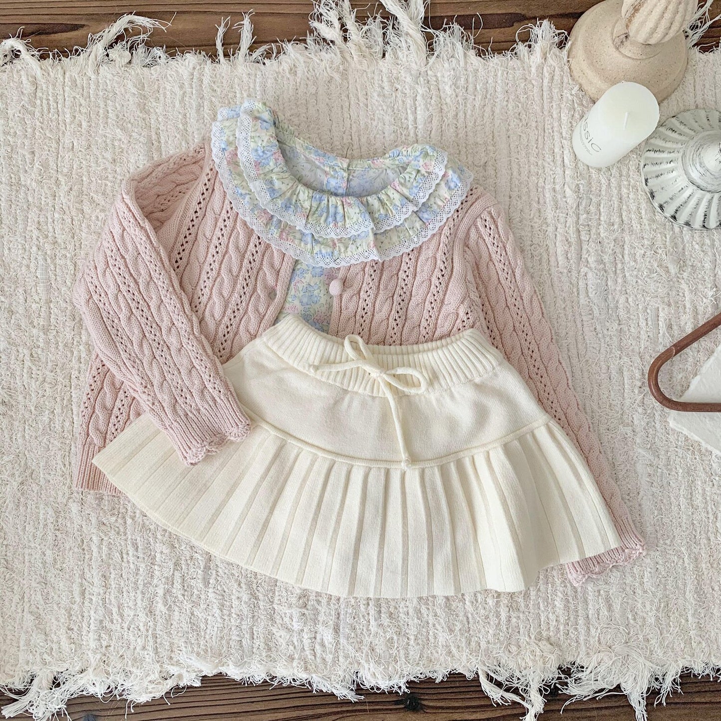 カーディガン・パーカー Crochet Style Knit Cardigan クロシェ風 透かし編み ニット カーディガン【mh0012160】