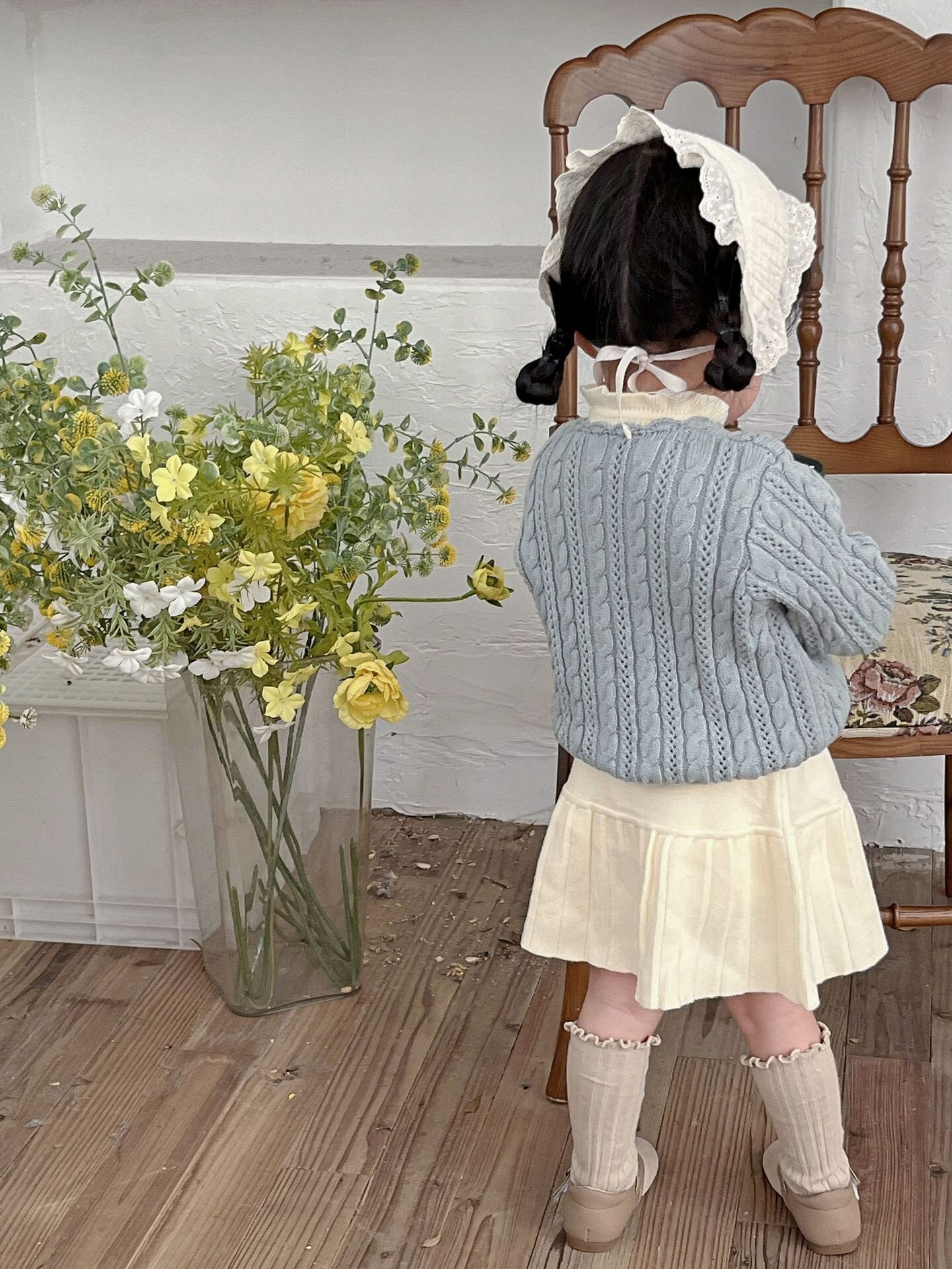 カーディガン・パーカー Crochet Style Knit Cardigan クロシェ風 透かし編み ニット カーディガン【mh0012160】