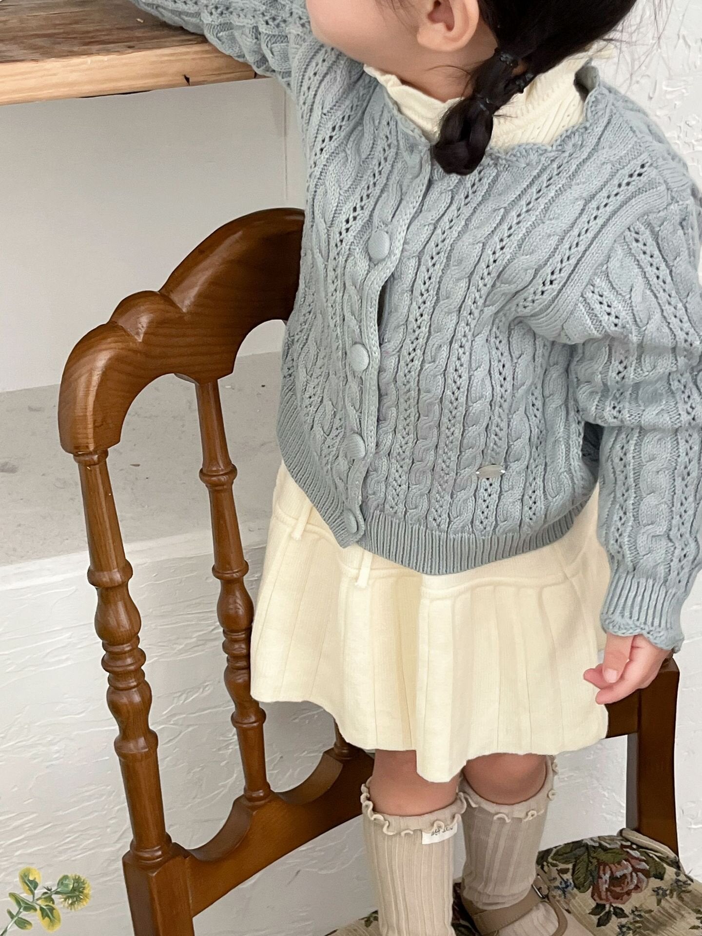 カーディガン・パーカー Crochet Style Knit Cardigan クロシェ風 透かし編み ニット カーディガン【mh0012160】