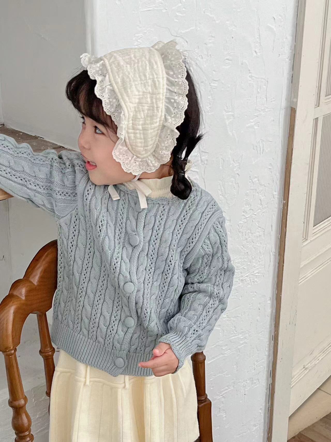 カーディガン・パーカー Crochet Style Knit Cardigan クロシェ風 透かし編み ニット カーディガン【mh0012160】