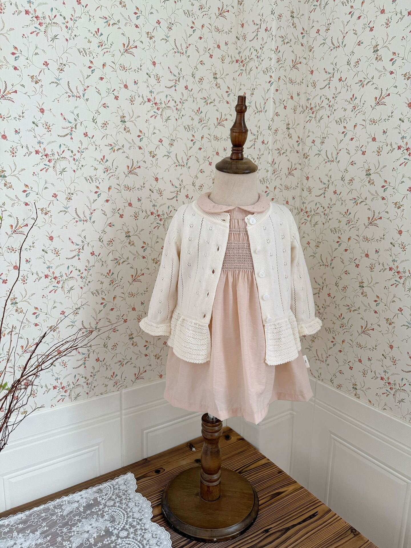 長袖ワンピース Embroidered Doll Collar Dress 刺繍 丸襟ロングスリーブ ワンピース【mh0012152】