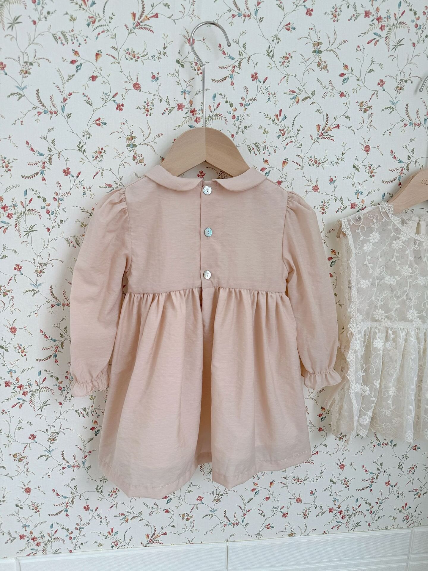 長袖ワンピース Embroidered Doll Collar Dress 刺繍 丸襟ロングスリーブ ワンピース【mh0012152】