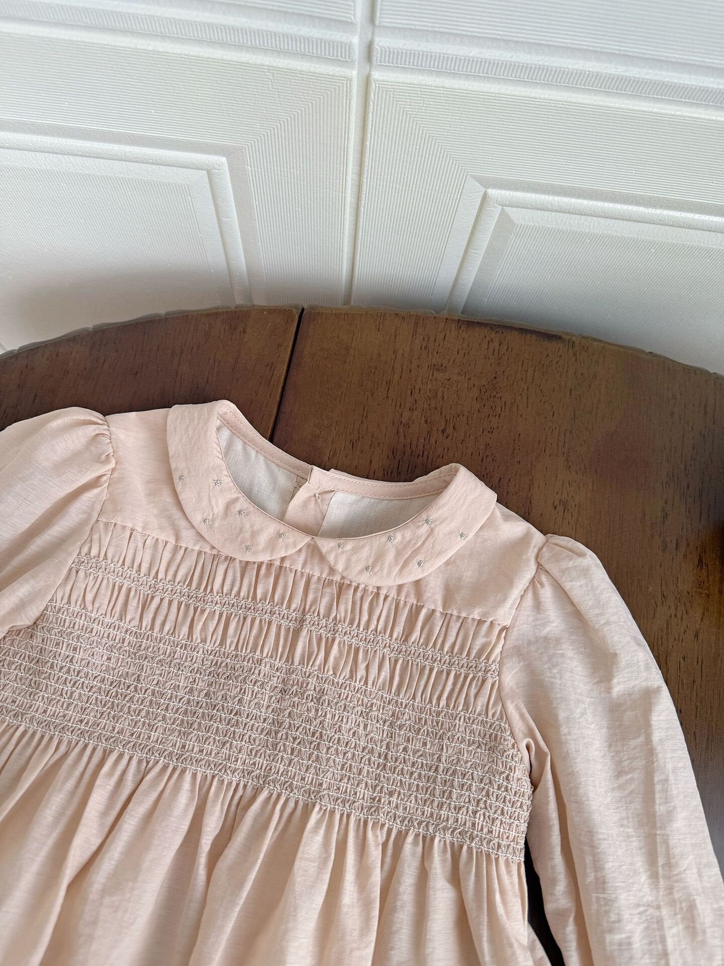 長袖ワンピース Embroidered Doll Collar Dress 刺繍 丸襟ロングスリーブ ワンピース【mh0012152】