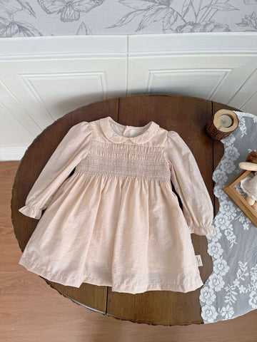 長袖ワンピース Embroidered Doll Collar Dress 刺繍 丸襟ロングスリーブ ワンピース【mh0012152】