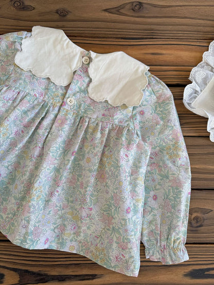 長袖ロンパース Embroidered Floral Romper 刺繍花柄ロンパース【mh0012118】