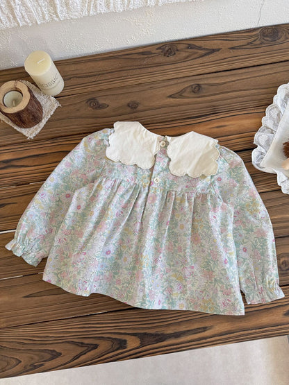 長袖ロンパース Embroidered Floral Romper 刺繍花柄ロンパース【mh0012118】