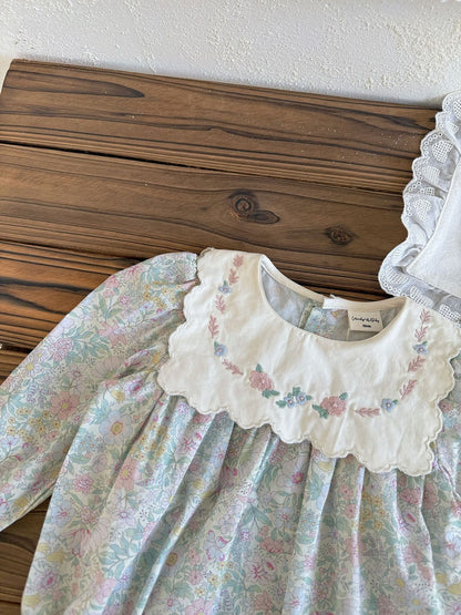 長袖ロンパース Embroidered Floral Romper 刺繍花柄ロンパース【mh0012118】