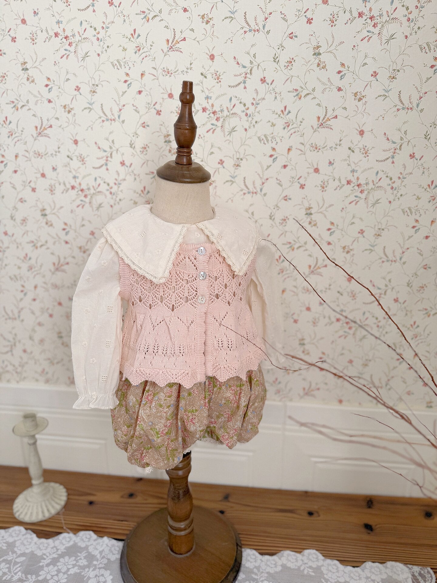 長袖シャツ・ブラウス Embroidered Ruffle Doll Shirt 刺繍ラッフルドールブラウス【mh0012113】