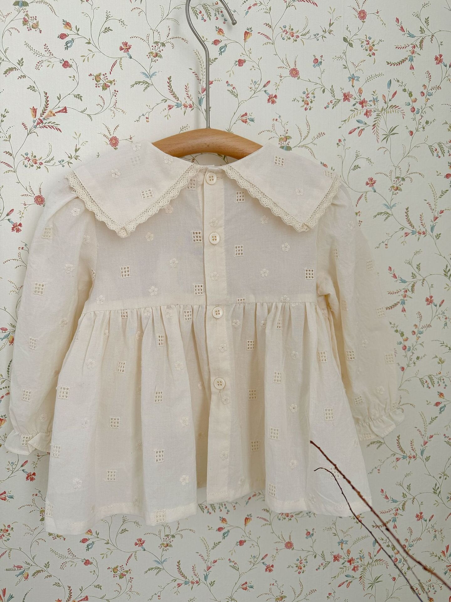 長袖シャツ・ブラウス Embroidered Ruffle Doll Shirt 刺繍ラッフルドールブラウス【mh0012113】