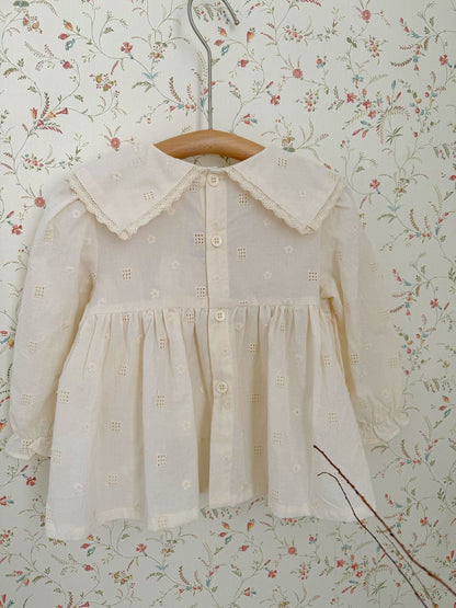 長袖シャツ・ブラウス Embroidered Ruffle Doll Shirt 刺繍ラッフルドールブラウス【mh0012113】