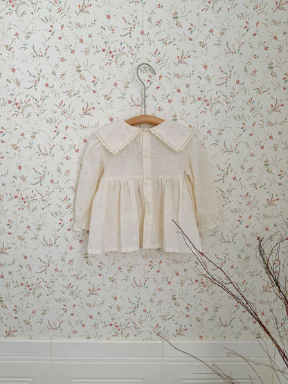 長袖シャツ・ブラウス Embroidered Ruffle Doll Shirt 刺繍ラッフルドールブラウス【mh0012113】