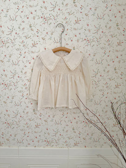 長袖シャツ・ブラウス Embroidered Ruffle Doll Shirt 刺繍ラッフルドールブラウス【mh0012113】