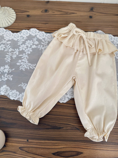 ロングパンツ・スウェットパンツ Floral Lace Twill Tapered Pants フリルレース付ツイルテーパードパンツ【mh0012111】