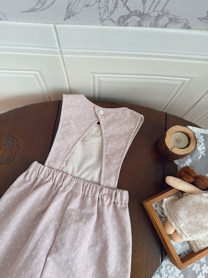 タンクトップ・キャミソール・ノースリーブトップス Floral Twill Suspender Romper 花柄 ツイル サスペンダー ロンパース【mh0012154】