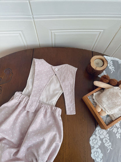 タンクトップ・キャミソール・ノースリーブトップス Floral Twill Suspender Romper 花柄 ツイル サスペンダー ロンパース【mh0012154】