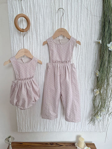 タンクトップ・キャミソール・ノースリーブトップス Floral Twill Suspender Romper 花柄 ツイル サスペンダー ロンパース【mh0012154】