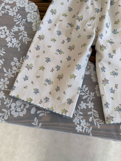ロングパンツ・スウェットパンツ Floral Twill Wide-Leg Pants 花柄ツイルワイドパンツ【mh0012116】