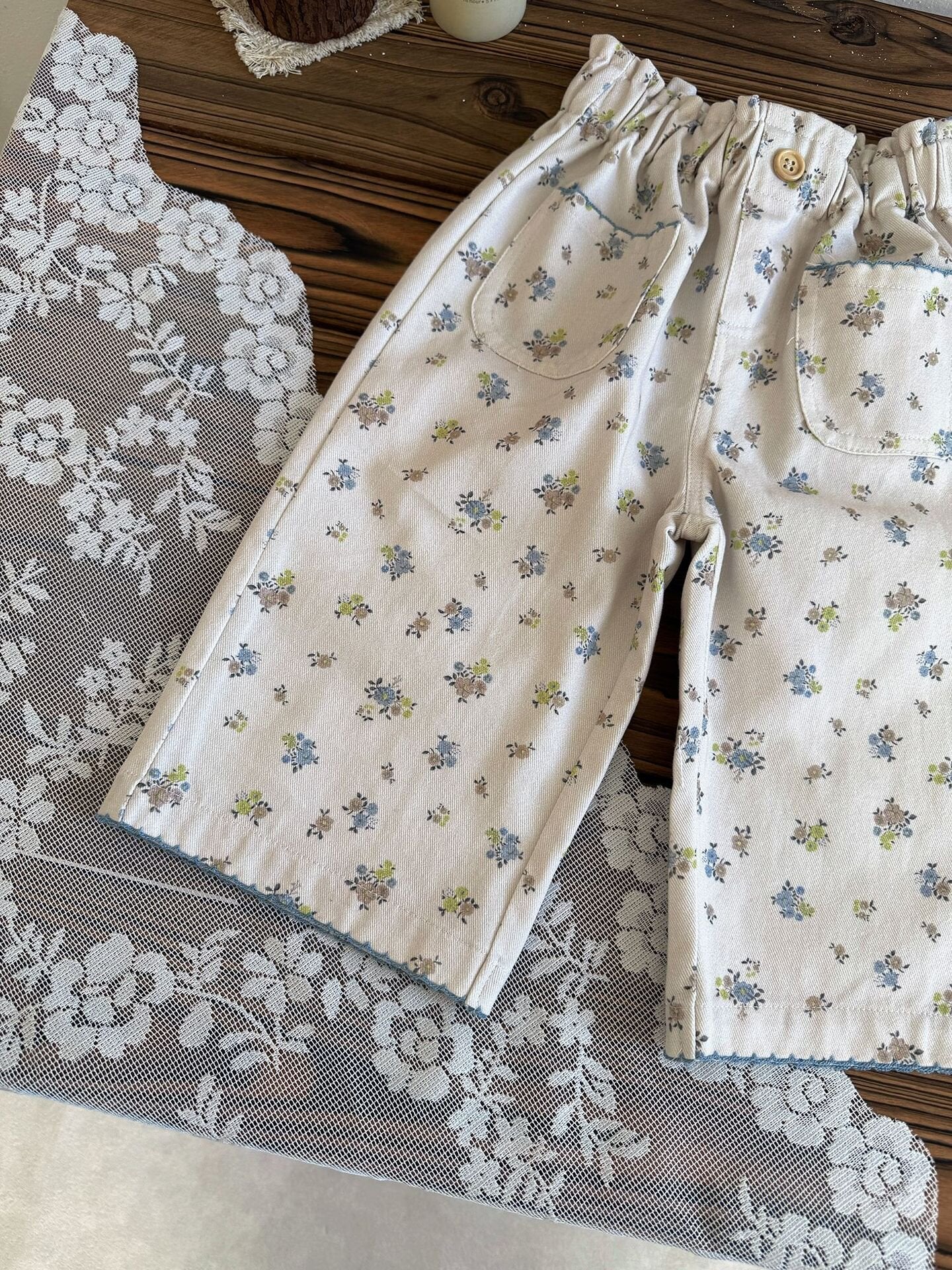 ロングパンツ・スウェットパンツ Floral Twill Wide-Leg Pants 花柄ツイルワイドパンツ【mh0012116】