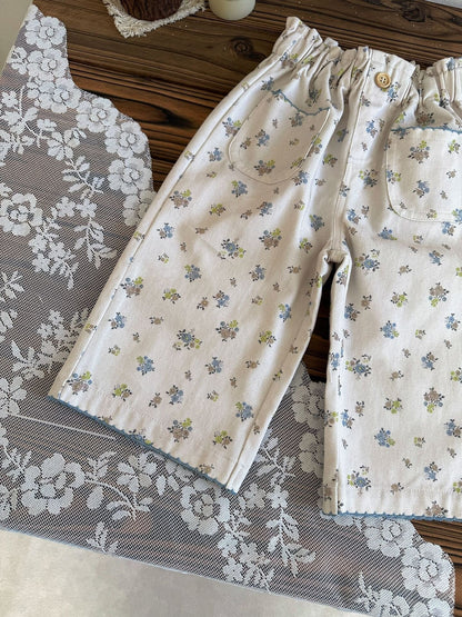 ロングパンツ・スウェットパンツ Floral Twill Wide-Leg Pants 花柄ツイルワイドパンツ【mh0012116】