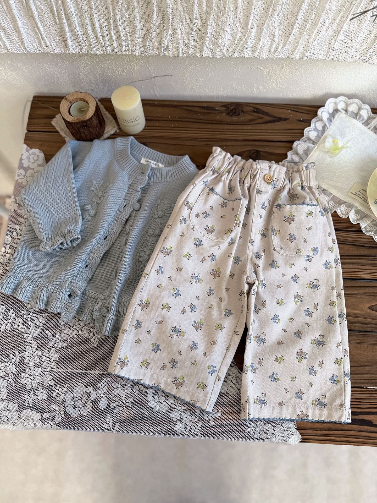 ロングパンツ・スウェットパンツ Floral Twill Wide-Leg Pants 花柄ツイルワイドパンツ【mh0012116】