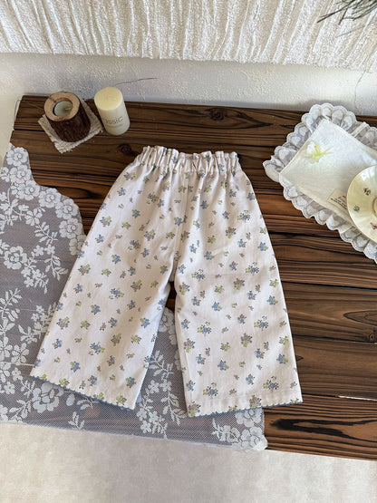 ロングパンツ・スウェットパンツ Floral Twill Wide-Leg Pants 花柄ツイルワイドパンツ【mh0012116】