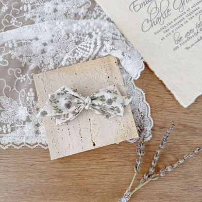 ヘアアクセサリー Green butterfly clip フラワープリントリボンヘアピン【mh0009569】