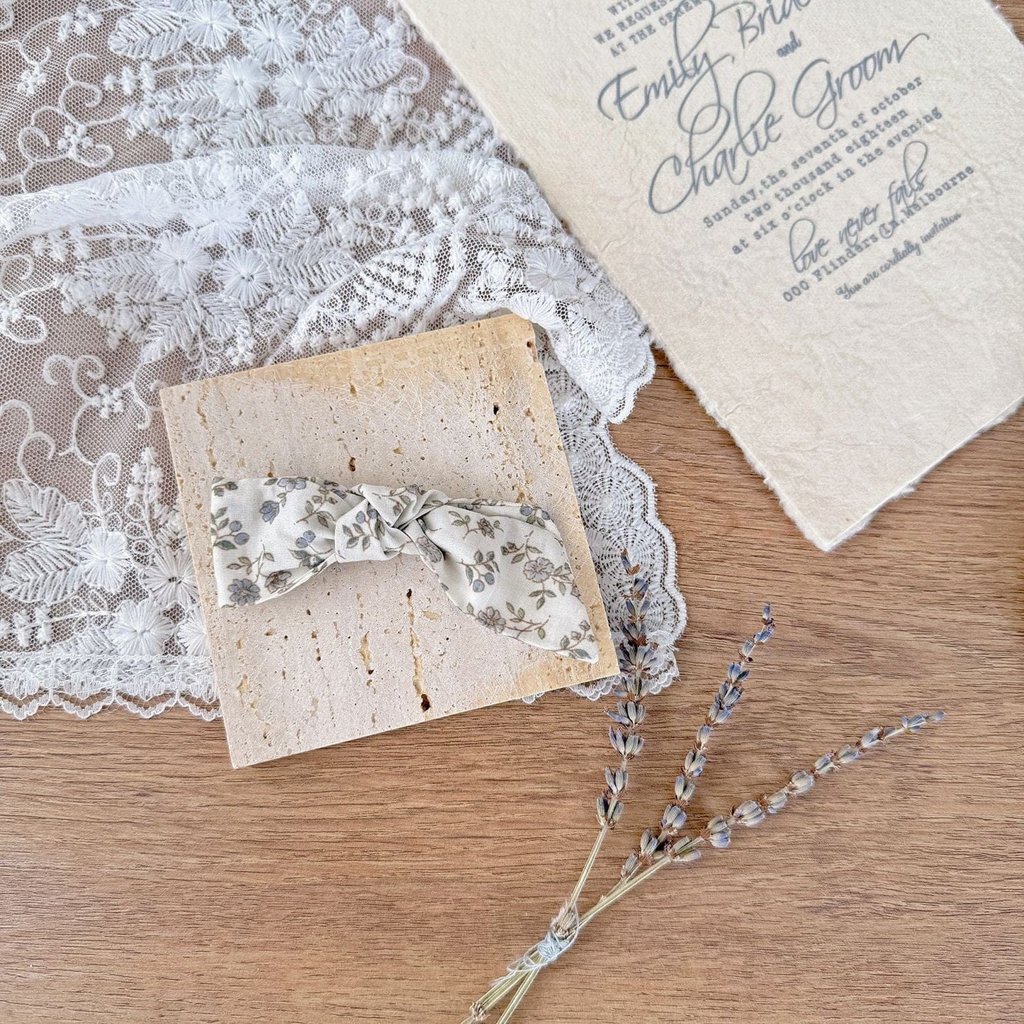 ヘアアクセサリー Green strap clip フラワープリントリボンヘアピン【mh0009569】