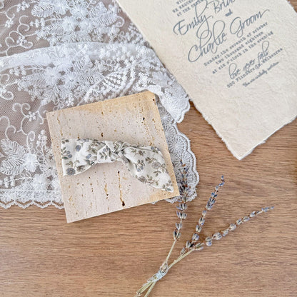 ヘアアクセサリー Green strap clip フラワープリントリボンヘアピン【mh0009569】