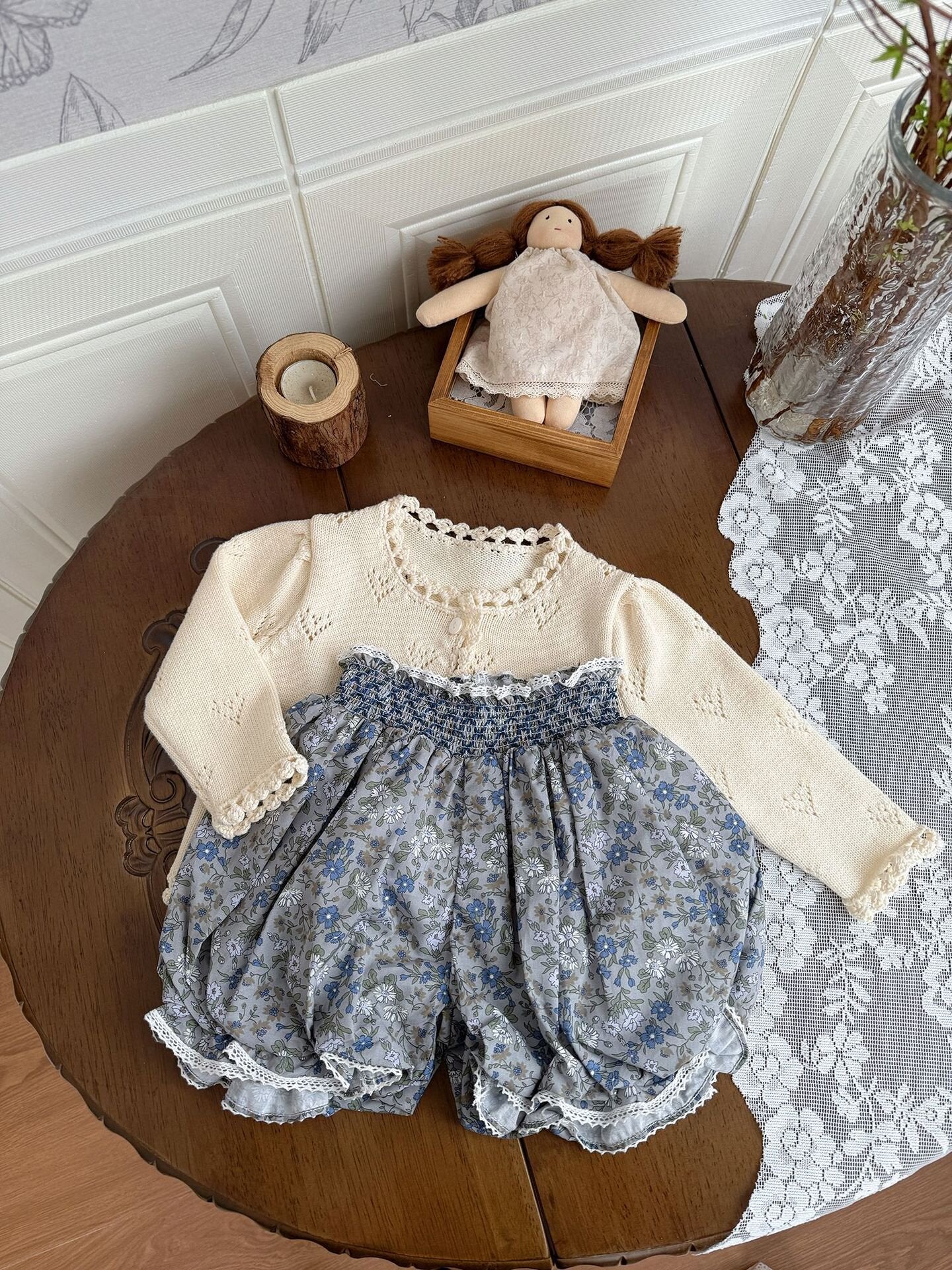 カーディガン・パーカー Hand-Knit Style Lace Cardigan クロシェ風 レース カーディガン【mh0012157】