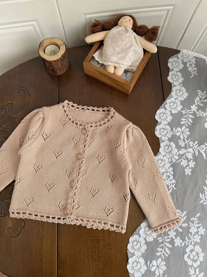 カーディガン・パーカー Hand-Knit Style Lace Cardigan クロシェ風 レース カーディガン【mh0012157】