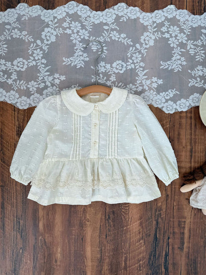 長袖シャツ・ブラウス Lace Floral Doll Shirt レース付花柄ドールブラウス【mh0012115】