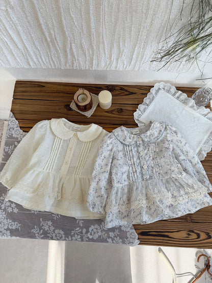 長袖シャツ・ブラウス Lace Floral Doll Shirt レース付花柄ドールブラウス【mh0012115】
