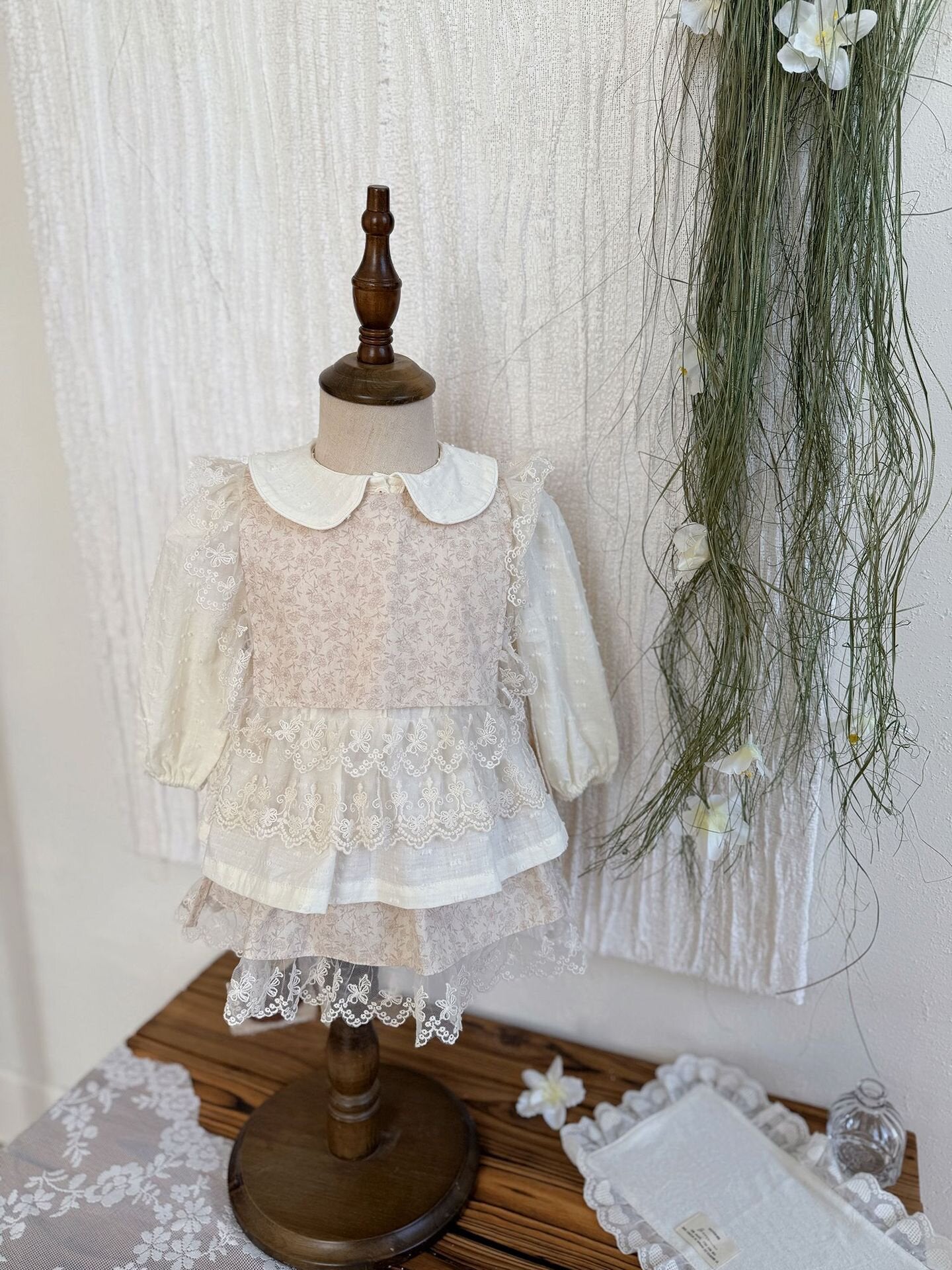 長袖シャツ・ブラウス Lace Floral Doll Shirt レース付花柄ドールブラウス【mh0012115】