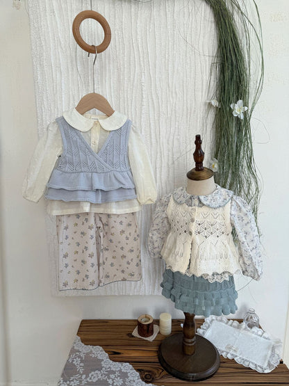長袖シャツ・ブラウス Lace Floral Doll Shirt レース付花柄ドールブラウス【mh0012115】