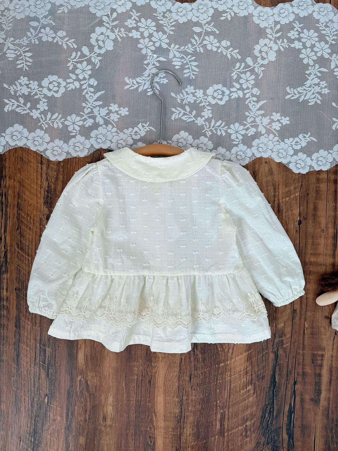 長袖シャツ・ブラウス Lace Floral Doll Shirt レース付花柄ドールブラウス【mh0012115】