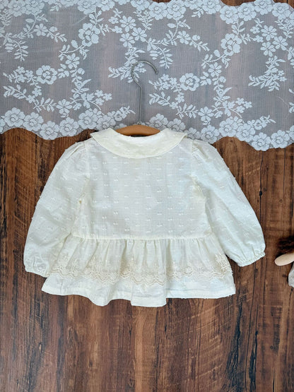 長袖シャツ・ブラウス Lace Floral Doll Shirt レース付花柄ドールブラウス【mh0012115】