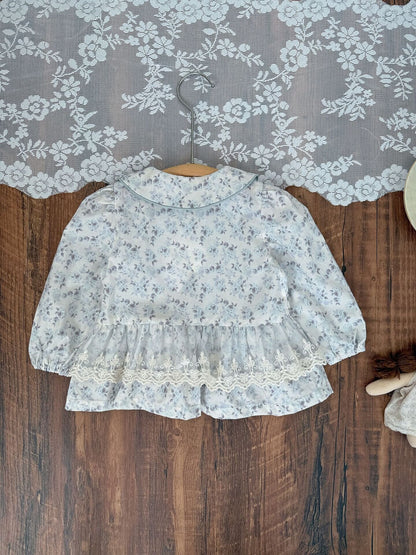 長袖シャツ・ブラウス Lace Floral Doll Shirt レース付花柄ドールブラウス【mh0012115】
