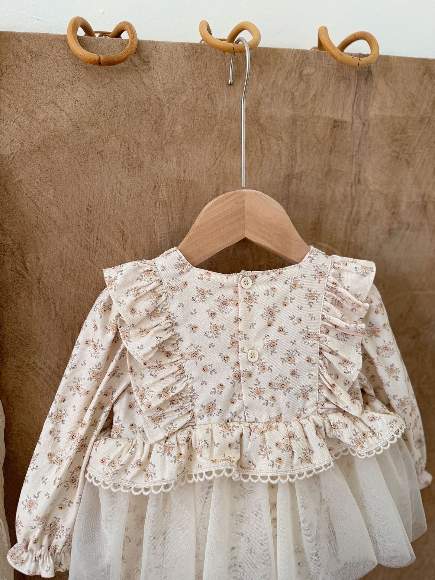 長袖ロンパース Lace Floral Dress Romper レース 花柄ドレス ロンパース【mh0012151】