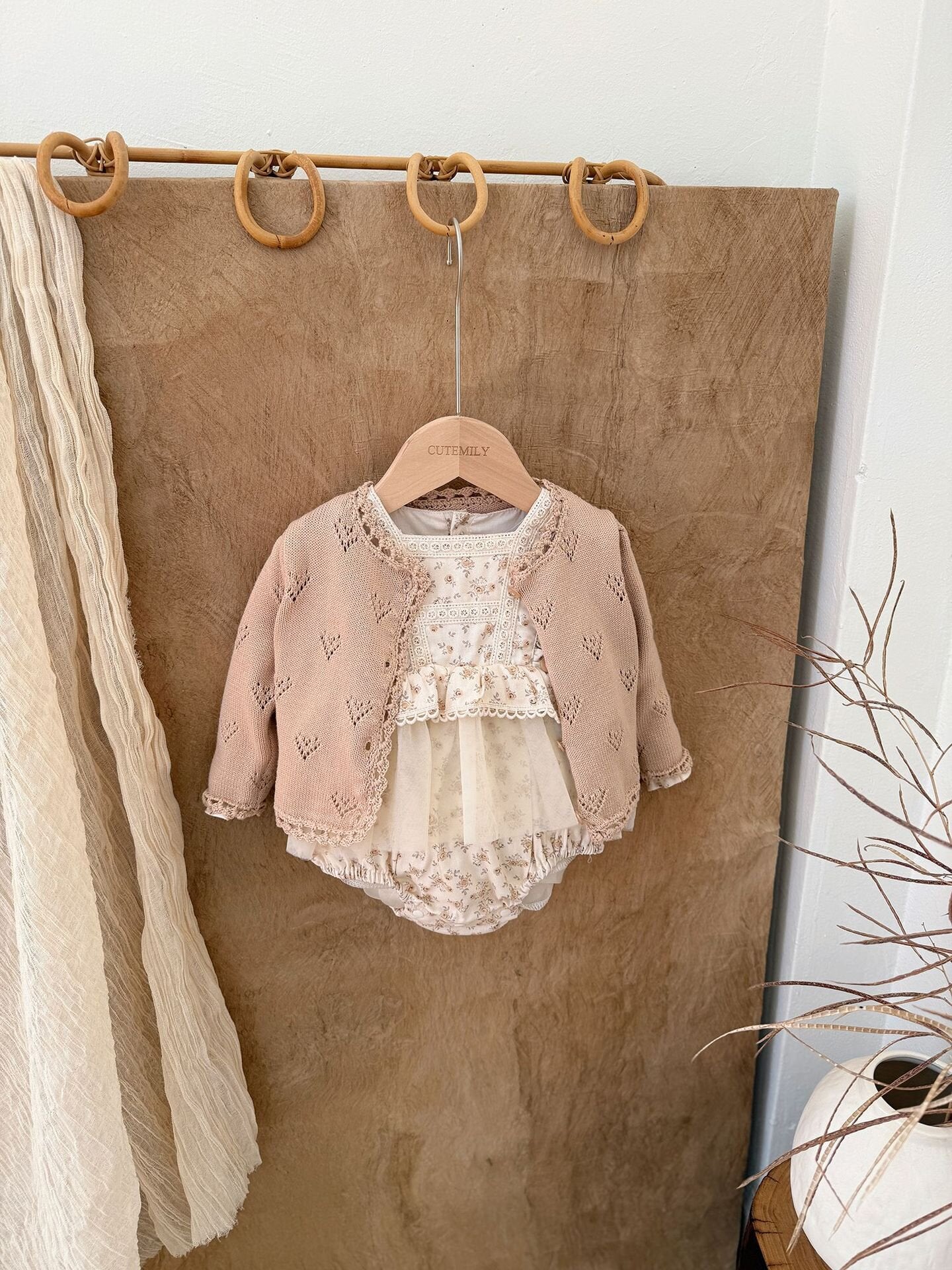 長袖ロンパース Lace Floral Dress Romper レース 花柄ドレス ロンパース【mh0012151】