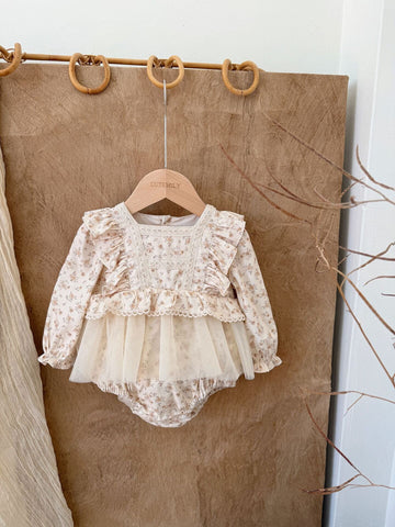 長袖ロンパース Lace Floral Dress Romper レース 花柄ドレス ロンパース【mh0012151】