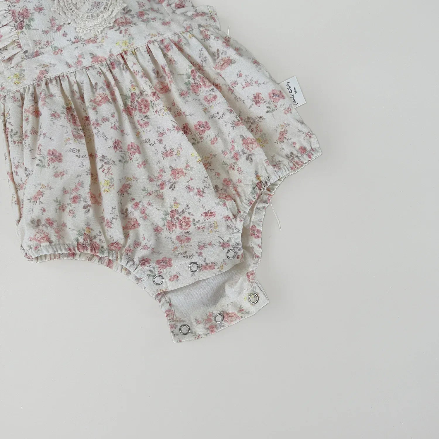 ノースリーブロンパース ベビーロンパース フラワープリント刺繍サスペンダーロンパース【mh-0008926】