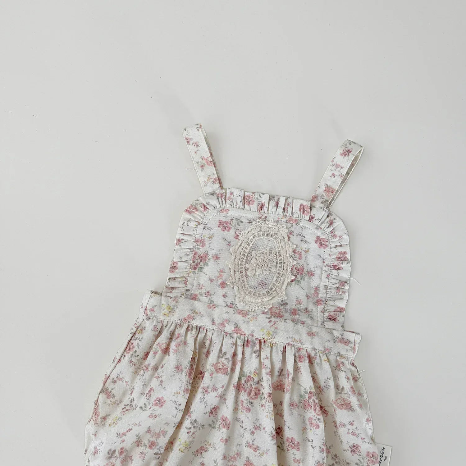 ノースリーブロンパース ベビーロンパース フラワープリント刺繍サスペンダーロンパース【mh-0008926】