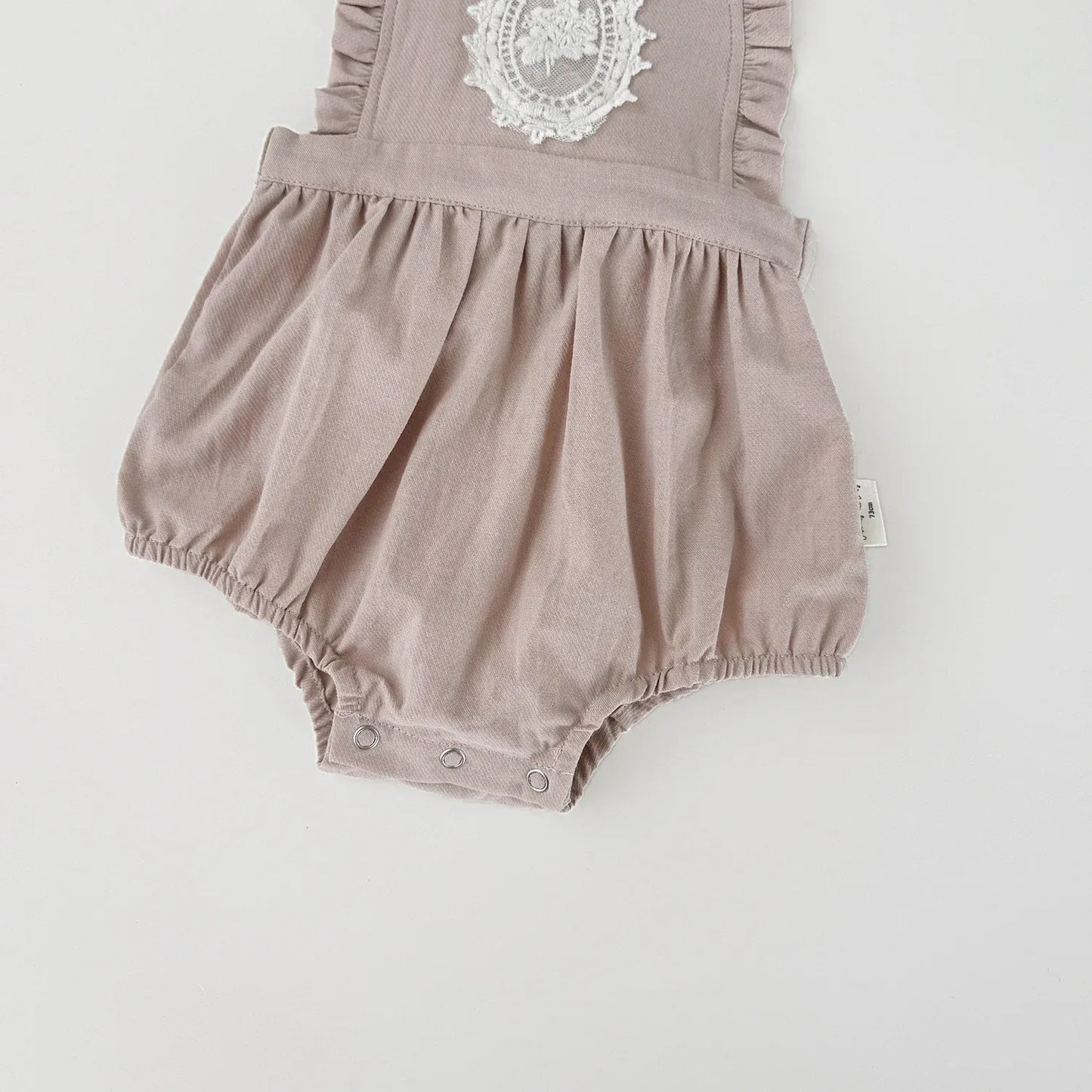 ノースリーブロンパース ベビーロンパース フラワープリント刺繍サスペンダーロンパース【mh-0008926】