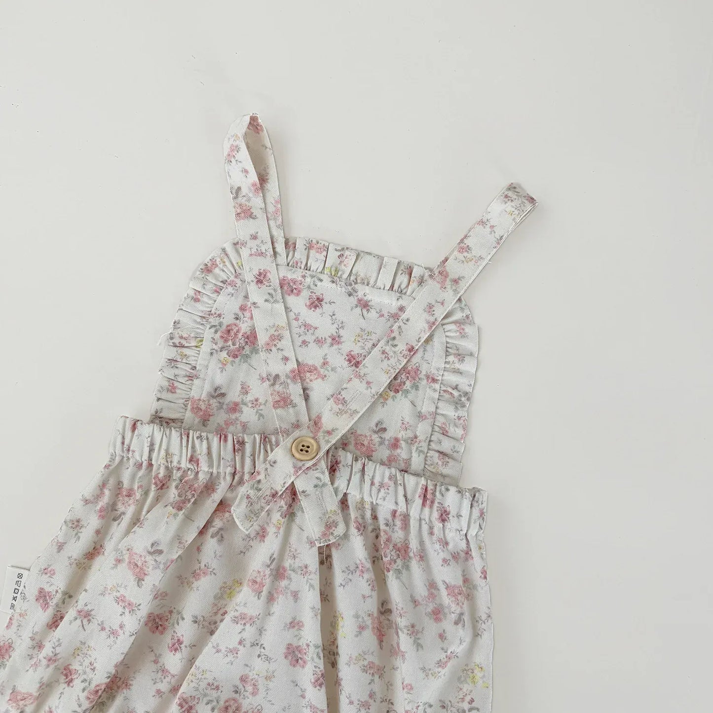 ノースリーブロンパース ベビーロンパース フラワープリント刺繍サスペンダーロンパース【mh-0008926】