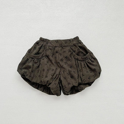 ハーフパンツ・ショートパンツ ベビーキッズパンツ 無地/フラワープリントショートバルーンパンツ【mh0007397】