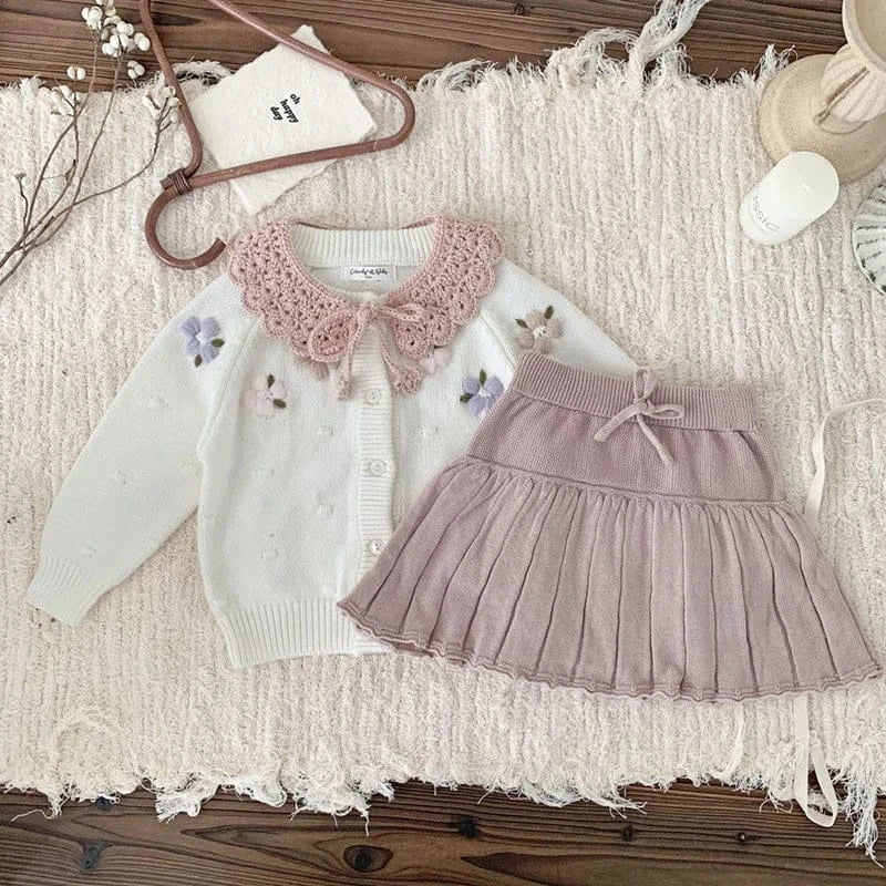 ショール ベビーつけ襟 レースニットリボンアタッチメントカラー【mh0007884】