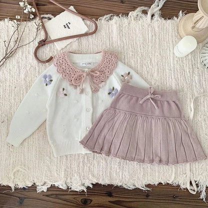 ショール ベビーつけ襟 レースニットリボンアタッチメントカラー【mh0007884】